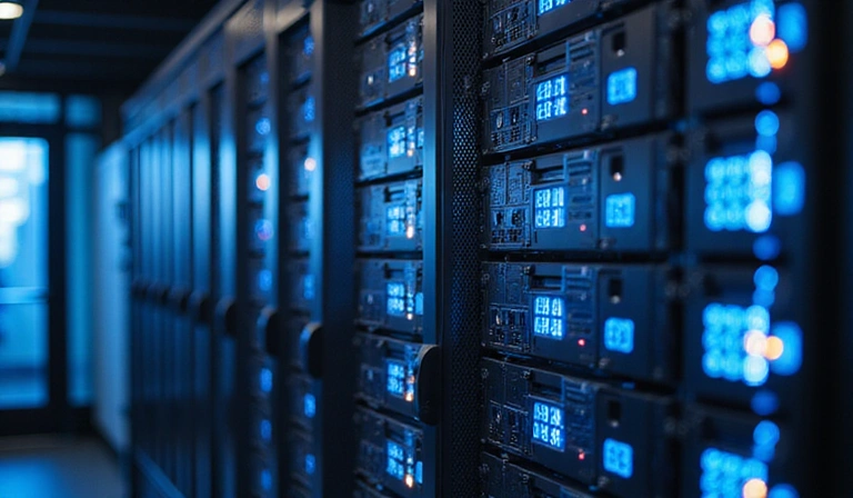 Server-Racks in einem Rechenzentrum